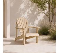 AMATA Fauteuil Adirondack en pin massif, chaise de jardin – beige olive