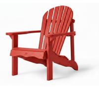 AMATA Fauteuil Adirondack en pin massif, chaise de jardin – rouge feu