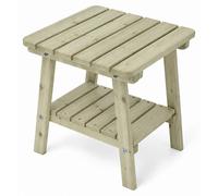 AMATA Table d'appoint de jardin Adirondack en pin massif – beige olive