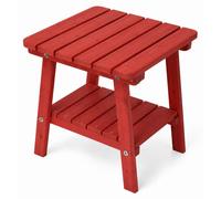 AMATA Table d'appoint de jardin Adirondack en pin massif – rouge feu