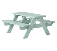 AMATA Table de pique-nique enfant en pin massif, 4 places – bleu sauge