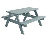 AMATA Table pique-nique enfant 4 places, pin massif – bleu sauge