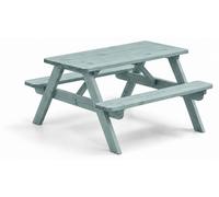 AMATA Table pique-nique enfant Maxi en pin massif, 4 places – bleu sauge