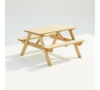 AMATA Table pique-nique enfant Maxi en pin massif - naturel, non traité | Pour 4 enfants, L 110 x P 113 x H 64 cm, charge max. 240 kg. Pin certifié PEFC, bois naturel non traité