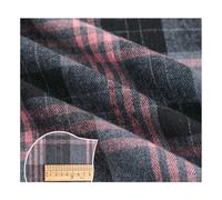 AMateschitz Tissu en Coton à Carreaux Tartan en 100% Coton Motif à Carreaux Tissu en Coton pour Noël Plaid Tissu en Lot Carrés pour Patchwork Métrage pour Couture Quilt DIY Noir Rose 1M*150CM
