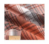 AMateschitz Tissu en Coton Carreaux Tartan en 100% Coton Motif à Carreaux Étoffe de Noël Plaid Tissu en Lot Patchwork Carrés Tissu en Métrage pour Couture Quilt DIY Rouge Brun 1M*150CM