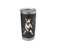 Amateur de chiens vintage English Bull Terrier Lacrosse Sports Gobelet isotherme en acier inoxydable double paroi