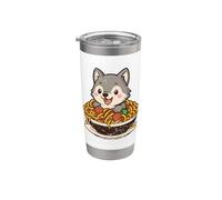 Amateur de pâtes spaghetti Cute Wolf Gobelet isotherme en acier inoxydable double paroi