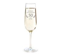 AMAVEL - Flûte de Champagne avec Gravure pour Les 50 Ans - Cadeau d'anniversaire pour Hommes et Femmes - Idée Cadeau pour Femmes - Verre à Champagne et vin Mousseux - Flûte de Champagne - Standard