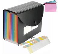 Amaza Trieur Accordéon 24 Compartiments, avec 3 Pochette Document Zip, Classeur Trieur A4