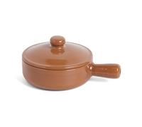 Amazing Cookware Plat Profond en Terre Cuite Naturelle avec Couvercle 15 cm