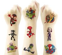 Amazing Friends Lot De 100 Tatouages Temporaires Pour Enfants Spidey Et Ses Super Amis 6 Feuilles