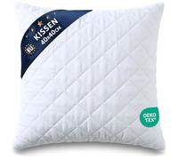 Amazinggirl Coussin 40x40 cm - Oreiller de lit en Microfibre Douce certifié Oeko-tex - Coussins pour canapé lit et Salon oreillers Moelleux Lavable à 60 degrés Respirant Forme Stable Blanc 40 x 40 cm
