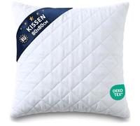 Amazinggirl Coussin 80x80 cm - Oreiller de lit en Microfibre Douce certifié Oeko-tex - Coussins pour canapé lit et Salon oreillers Moelleux Lavable à 60 degrés Respirant Forme Stable Blanc 80 x 80 cm