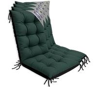 Amazinggirl Coussin Chaise Jardin Dossier Haut Set: 4X 50x120 cm - Matelas Siège Extérieur Mobilier Confort Imperméable Rembourrage Épais Protection Vert Terrasse Bain Soleil