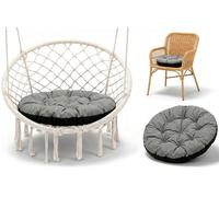 Amazinggirl Coussin Chaise Suspendu et rotin Jardin 60 cm - Rond Coussins de Fauteuil siège Suspendue et papasan papasan pour extérieur et intérieur Gris Lin écologique