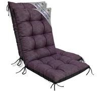 Amazinggirl Coussin Fauteuil Jardin Dossier Haut Set: 2X 50x120 cm - Coussins pour Chaises de Jardin & Fauteuil Extérieur Bordeaux Lin écologique Coussin Chaise Exterieur Épais 10 cm avec Attaches