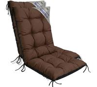 Amazinggirl Coussin Fauteuil Jardin Dossier Haut Set: 2X 50x120 cm - Coussins pour Chaises de Jardin & Fauteuil Extérieur Brun Coussin Chaise Exterieur Épais 10 cm avec Attaches