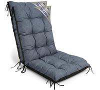 Amazinggirl Coussin Fauteuil Jardin Dossier Haut Set: 2X 50x120 cm - Coussins pour Chaises de Jardin & Fauteuil Extérieur Jean Lin écologique Coussin Chaise Exterieur Épais 10 cm avec Attaches