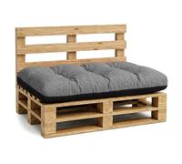 Amazinggirl Coussin Palette de Jardin Coussin d'assise 120 x 80 cm - Coussins Exterieur et Interieur Gros Oreiller pour d'assise canapé Banc Balcon Banquette et terrasse 120 x 80 Gris