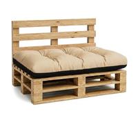 Amazinggirl Coussin Palette de Jardin Coussin d'assise 120 x 80 cm - Coussins Exterieur et Interieur Gros Oreiller pour d'assise canapé Banc Balcon Banquette et terrasse 120 x 80 Beige