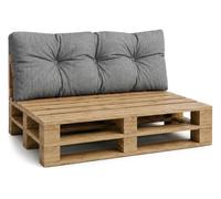 Amazinggirl Coussin Palette de Jardin Coussin de Dossier 120 x 40 cm - Coussins Exterieur et Interieur Gros Oreiller pour d'assise canapé Banc Balcon Banquette et terrasse 120 x 40 Gris