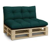 Amazinggirl Coussin Palette de Jardin Lot de 2 Coussins pour palettes - Exterieur et Interieur Gros Oreiller pour d'assise canapé Banc Balcon Banquette et terrasse Vert