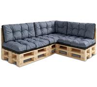 Amazinggirl Coussin Palette de Jardin Lot de 7 Coussins pour palettes - Exterieur et Interieur Gros Oreiller pour d'assise canapé Banc Balcon Banquette et terrasse Jean Lin Écologique