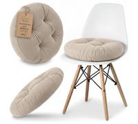Galette de chaise Coussin assise rond 40 cm - Dessus pour chaises interieur Coussins siege doux velours cotele Vert