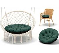 Amazinggirl Galette de Chaise Ronde 60 cm - Coussin Rond pour Chaise de Jardin Rotin & Balancelle - Assise rembourrée déperlante pour Terrasse Balcon Jardin et Intérieur Vert Teinte B