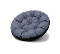 Amazinggirl Galette de Chaise Ronde 60 cm - Coussin Rond pour Chaise de Jardin Rotin & Balancelle - Assise rembourrée déperlante pour Terrasse Balcon Jardin et Intérieur Bleu Jean Lin écologique