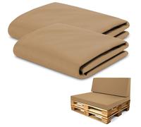 Amazinggirl Housse pour Coussin de Palette en Carton Mousse, Coussin compensé pour Matelas de Sol Ensemble de Housses: 120x40 cm + 120x80 cm - Idéal pour Meubles et Lits en palettes Oeko-Tex Beige