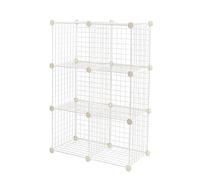 Amazon Basics 6 étagères de rangement empilables cubique en grillage métallique, 66 x 32 x 96.5 cm, blanc