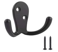 Amazon Basics AB4900-FB-5 Courbé Patère à peignoir, Noir opaque, Irrégulier, 5 pièces