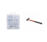 Amazon Basics Assortiment de clous - Avec clous de finition, pointes, clous ordinaires & Alyco Orange - Marteau de charpentier avec manche en fibre de verre, 20 mm - 170160