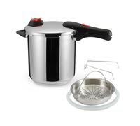 Amazon Basics Autocuiseur en acier inoxydable avec cuiseur vapeur et anneau en silicone supplémentaire, 9 L avec Panier
