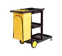 Amazon Basics Chariot de lavage à 2 niveaux avec sac zippé, Jaune