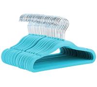 Amazon Basics Cintres Antidérapants en Velours pour Enfants, Bébés et Nourrissons, 29,4cm (Vêtements pour Bébés), Lot de 50, Bleu