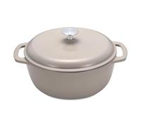 Amazon Basics Cocotte Ronde en Fonte Emaillee avec Couvercle, 4,1 L, Gris lin