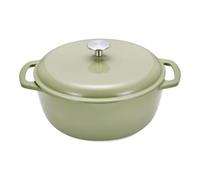 Amazon Basics Cocotte Ronde en Fonte Emaillee avec Couvercle, 4,1 L, Olive