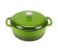 Casserole ronde Amazon Basics en fonte émaillée avec couvercle, 4,1 L, vert