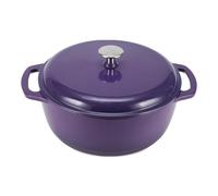 Amazon Basics Cocotte Ronde en Fonte Emaillee avec Couvercle, 5,7 L, Améthyste