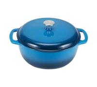 Amazon Basics Cocotte Ronde en Fonte Emaillee avec Couvercle, 5,7 L, Bleu