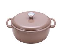 Amazon Basics Cocotte Ronde en Fonte Emaillee avec Couvercle, 6,9 L, Argile