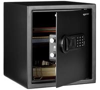 Amazon Basics Coffre-fort électronique en acier avec serrure à clavier numérique programmable pour bijoux, argent, objets de valeur, 34 litres, 33 cm (L) x 33 cm (P) x 36 cm (H), noir