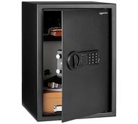 Amazon Basics Coffre-fort électronique en acier avec serrure à clavier numérique programmable pour rangement de bijoux, argent, objets de valeur, 51 litres, 35 cm W x 33 cm D x 50 cm H, Noir