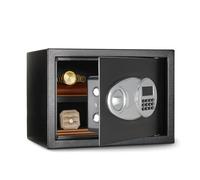 Amazon Basics Coffre-fort en acier avec Serrure à clavier numérique - Pour sécuriser argent, espèces, bijoux, documents d'identité, 14 litres, 35 cm (L) x 25 cm (P) profondeur x 25 cm (H), noir