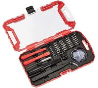 Amazon Basics Coffret tournevis 32 pièces pour réparations électroniques, Noir/Argenté/Rouge