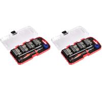 Amazon Basics Coffret tournevis de précision et embouts, 51 pièces, Noir, Rouge, Argenté (Lot de 2)