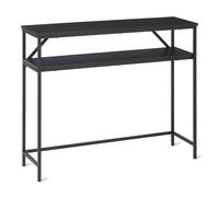 Amazon Basics Console Rectangulaire avec Étagère de Rangement, Cadre en Acier, 30cm x 100cm x 80cm (P x L x H), Noir